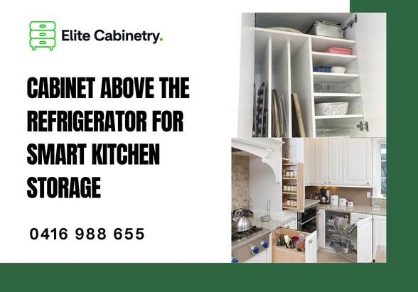 Cabinet above the refrigerator for Smart Kitchen Storage