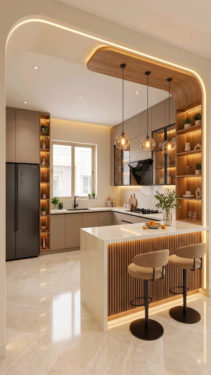 contemporary open kitchen